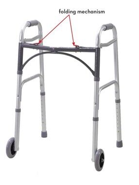 Adjustable Two-Wheel Folding Walker